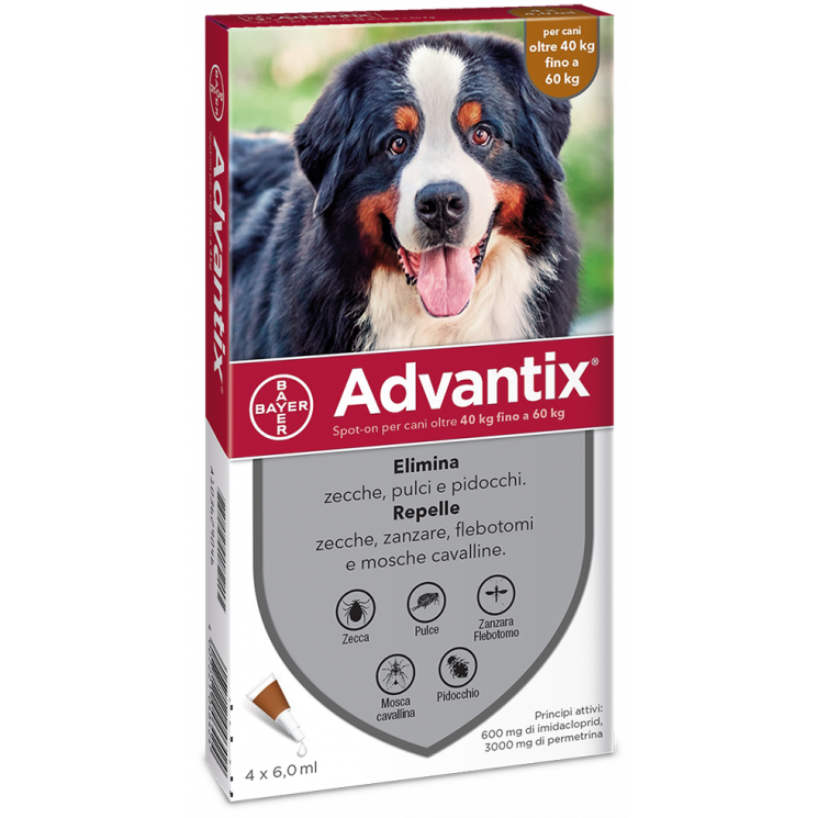 Advantix Spot On Per Cani Oltre 40Kg Fino a 60kg 4 Pipette